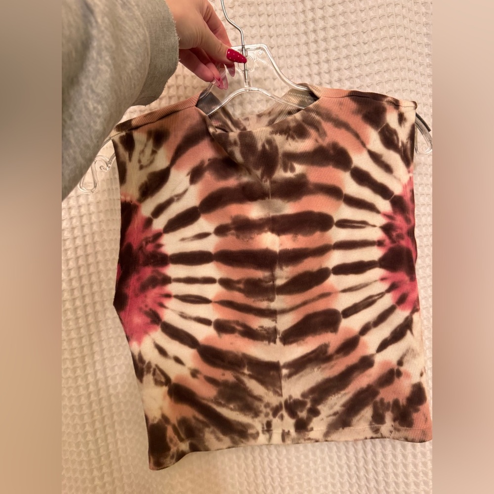 Young Fabulous & Broke Tie-Dye Top - Brown and Pink